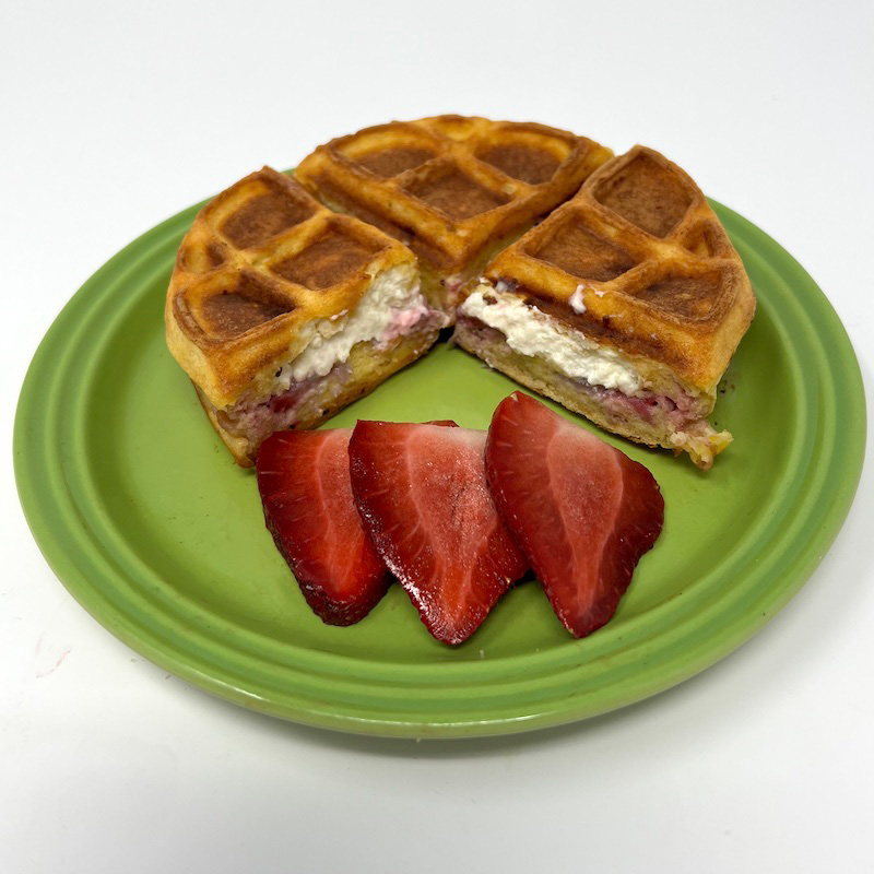 Strawberry Cheesecake Stuffed Waffles Recipe