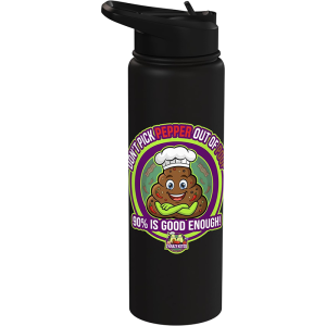 Pepper out of Poop Water Bottle